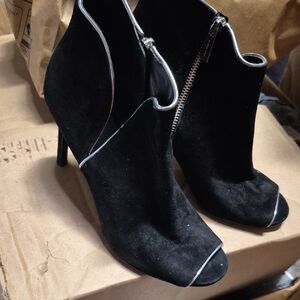MICHAEL Michael Kors Black Peep-Toe Heeled Boots